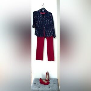 Size 4 Express Editor pant- dark red